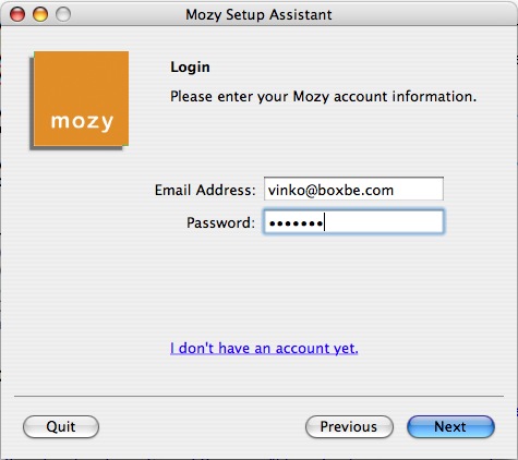 Mozy Error Message