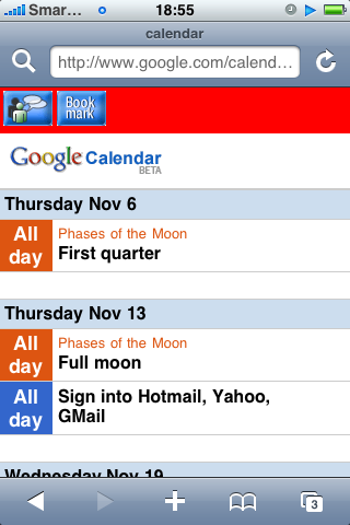 Google Calendar Week View with Smartone