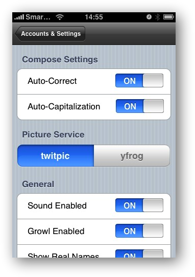 TweetDeck Settings