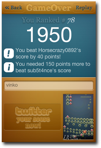 EatWillGrow Send Score to Twitter
