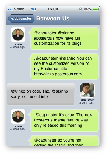 SimplyTweet - conversation