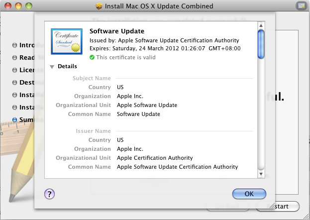 Apple Installer Certificate