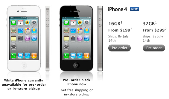 Screen Shot of Estimate Delivery Date for iPhone 4