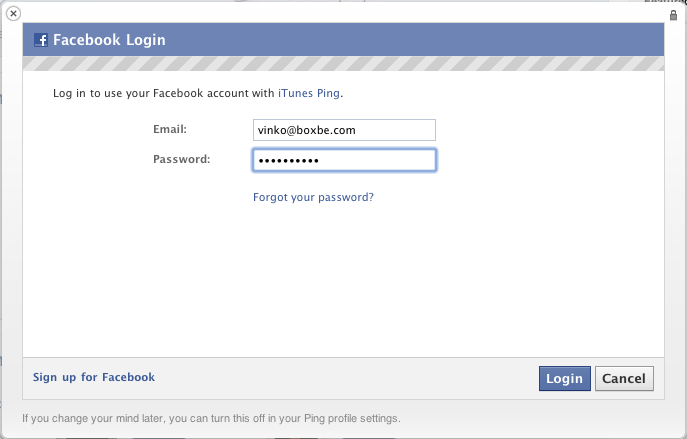 Ping - Facebook Login